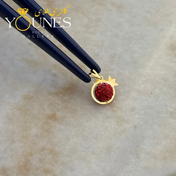 آویز طلا سواروسکی انار زرشکی